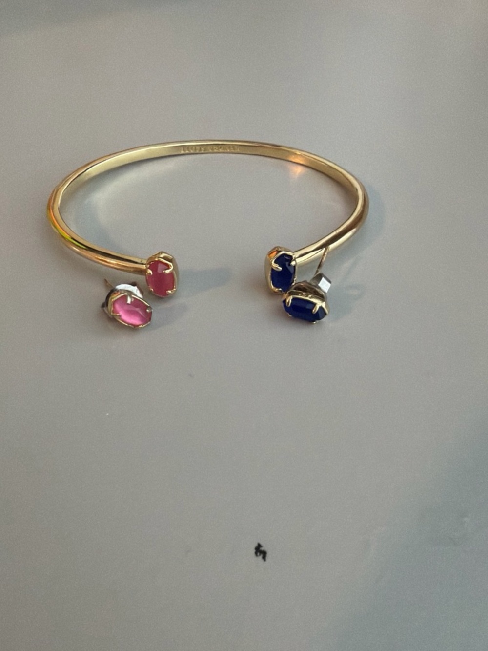 Kendra Scott Gold-Tone Open Cuff Bracelet with Pink and Navy Stones